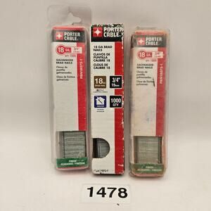 PORTER CABLE 18 GAUGE BRAD NAILS 3/4" INDOOR USE 3000PCS PBN18075-1